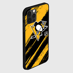 Чехол для iPhone 12 Pro Max Питтсбург Пингвинз - брызги краски, цвет: 3D-черный — фото 2