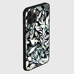 Чехол для iPhone 12 Pro Max Чёрно-белый стилизованный цветочный, цвет: 3D-черный — фото 2