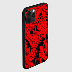 Чехол для iPhone 12 Pro Max Чёрно-красный абстрактный линии, цвет: 3D-черный — фото 2