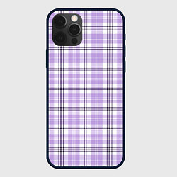 Чехол для iPhone 12 Pro Max Checkered light purple, цвет: 3D-черный