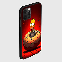 Чехол для iPhone 12 Pro Max Гомер в пончике, цвет: 3D-черный — фото 2