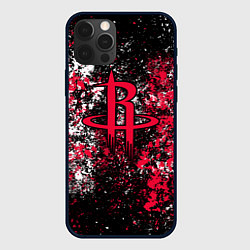 Чехол для iPhone 12 Pro Max Хьюстон Рокетс - цветовой хаос, цвет: 3D-черный