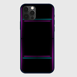 Чехол для iPhone 12 Pro Max Neon pink light blue, цвет: 3D-черный