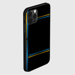 Чехол для iPhone 12 Pro Max Neon yellow light blue, цвет: 3D-черный — фото 2