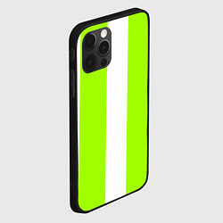 Чехол для iPhone 12 Pro Max Color light green white stripes, цвет: 3D-черный — фото 2