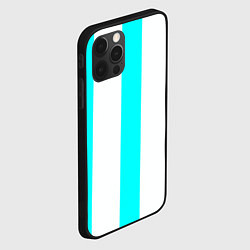 Чехол для iPhone 12 Pro Max Color light blue white lines, цвет: 3D-черный — фото 2