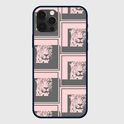 Чехол для iPhone 12 Pro Max Леопард в рамке, цвет: 3D-черный