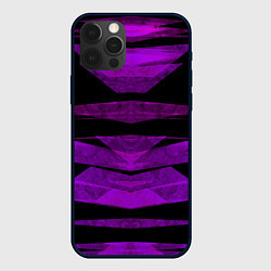 Чехол для iPhone 12 Pro Max Color purple black strip, цвет: 3D-черный