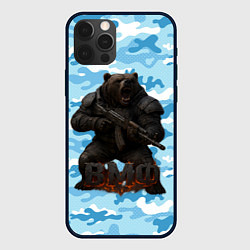 Чехол для iPhone 12 Pro Max ВМФ злой медведь с автоматом, цвет: 3D-черный