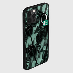 Чехол для iPhone 12 Pro Max Номер 456 на фоне масок игры в кальмара, цвет: 3D-черный — фото 2