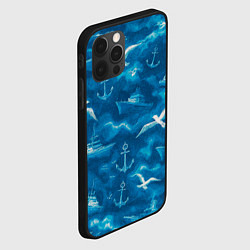 Чехол для iPhone 12 Pro Max Морской камуфляж акварелью, цвет: 3D-черный — фото 2