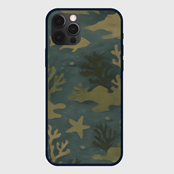 Чехол для iPhone 12 Pro Max Подводный камуфляж из рыб, цвет: 3D-черный