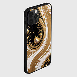 Чехол для iPhone 12 Pro Max Черный агат и жидкое золото, цвет: 3D-черный — фото 2