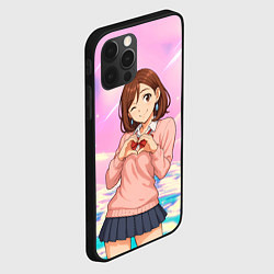 Чехол для iPhone 12 Pro Max Сиратори Айра делает сердечко руками - Дандадан, цвет: 3D-черный — фото 2