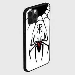 Чехол для iPhone 12 Pro Max Паук на белом - the web of Fate, цвет: 3D-черный — фото 2