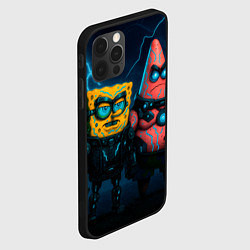 Чехол для iPhone 12 Pro Max Спанч Боб и Патрик киберпанк, цвет: 3D-черный — фото 2