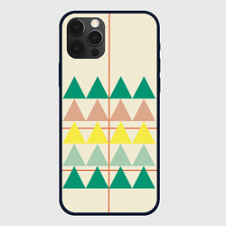 Чехол для iPhone 12 Pro Max Абстрактный лес - треугольники на светлом, цвет: 3D-черный