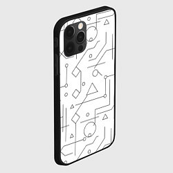 Чехол для iPhone 12 Pro Max Техно-Геометрия на белое, цвет: 3D-черный — фото 2