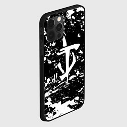 Чехол для iPhone 12 Pro Max Doom краски белые штрихи, цвет: 3D-черный — фото 2