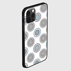 Чехол для iPhone 12 Pro Max Круглый разноцветный узор мандала, цвет: 3D-черный — фото 2