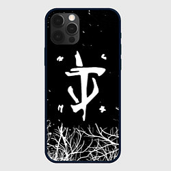 Чехол для iPhone 12 Pro Max Doom белые деревья, цвет: 3D-черный