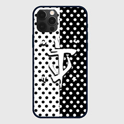 Чехол для iPhone 12 Pro Max Doom точки черно белые, цвет: 3D-черный