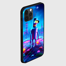Чехол для iPhone 12 Pro Max Бендер на сказочной неоновой грибной планете - ней, цвет: 3D-черный — фото 2