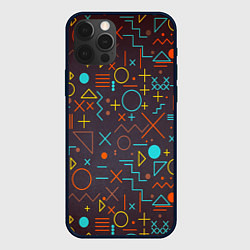 Чехол для iPhone 12 Pro Max Different shapes of geometry, цвет: 3D-черный