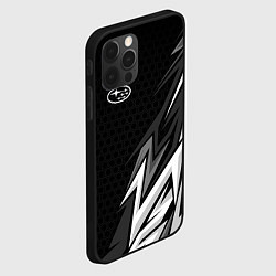 Чехол для iPhone 12 Pro Max Subaru - монохромный черный, цвет: 3D-черный — фото 2