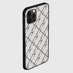 Чехол для iPhone 12 Pro Max Три буквы: паттерн на бежевом, цвет: 3D-черный — фото 2