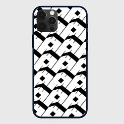 Чехол для iPhone 12 Pro Max Три буквы: чёрные, цвет: 3D-черный
