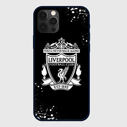 Чехол для iPhone 12 Pro Max Liverpool белые краски текстура, цвет: 3D-черный