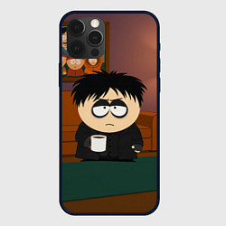 Чехол для iPhone 12 Pro Max Эрик Картман гот с кофе, цвет: 3D-черный