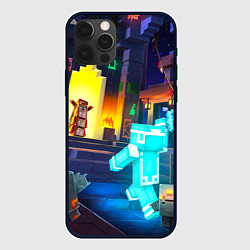 Чехол для iPhone 12 Pro Max Майнкрафт - рейд в подземелье, цвет: 3D-черный
