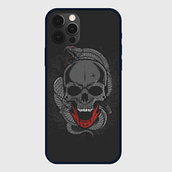 Чехол для iPhone 12 Pro Max Змеиный череп, цвет: 3D-черный