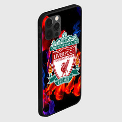 Чехол для iPhone 12 Pro Max Liverpool огненный стиль текстура, цвет: 3D-черный — фото 2