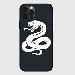 Чехол для iPhone 12 Pro Max Змей - белый, цвет: 3D-черный