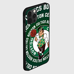 Чехол для iPhone 12 Pro Max Бостон Селтикс логотип и надписи, цвет: 3D-черный — фото 2