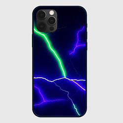 Чехол для iPhone 12 Pro Max Multicolored lightning, цвет: 3D-черный