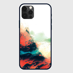 Чехол для iPhone 12 Pro Max Абстракция с плавными формами краски, цвет: 3D-черный