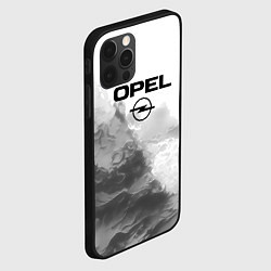 Чехол для iPhone 12 Pro Max Opel на сером абстрактном фоне, цвет: 3D-черный — фото 2