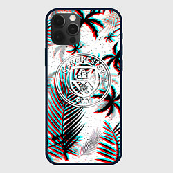Чехол для iPhone 12 Pro Max Манчестер сити глитч тропики, цвет: 3D-черный