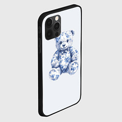Чехол для iPhone 12 Pro Max Игрушечный мишка гжель, цвет: 3D-черный — фото 2