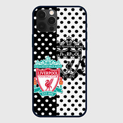 Чехол iPhone 12 Pro Max Liverpool черно белые точки