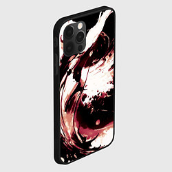 Чехол для iPhone 12 Pro Max Чёрно-красный абстракция волна, цвет: 3D-черный — фото 2