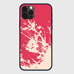 Чехол для iPhone 12 Pro Max Бежевый взрыв на розовом, цвет: 3D-черный