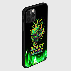 Чехол для iPhone 12 Pro Max Режим зверя огненный череп, цвет: 3D-черный — фото 2