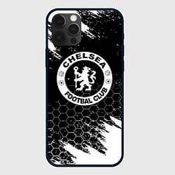 Чехол для iPhone 12 Pro Max Челси соты черно белые краски, цвет: 3D-черный