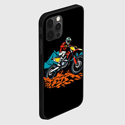 Чехол для iPhone 12 Pro Max Motocross and mountains, цвет: 3D-черный — фото 2