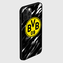 Чехол для iPhone 12 Pro Max Borussia штрихи красок текстура, цвет: 3D-черный — фото 2